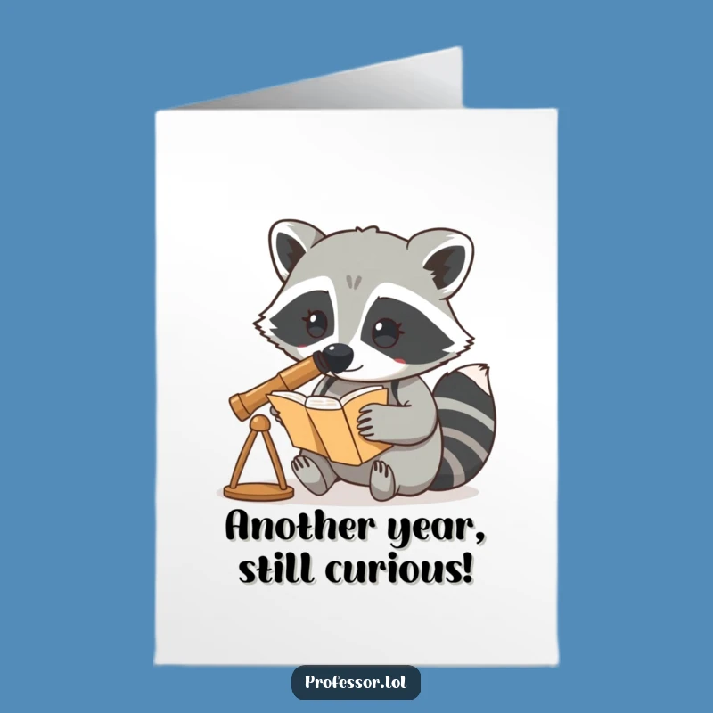 Free Printable Birthday Card: Curious Raccoon Scouts Fun for a Humorous Gift