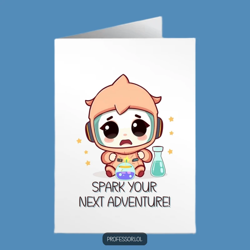 Free Printable Birthday Card: Mad Science Spark Funny Downloadable Gift