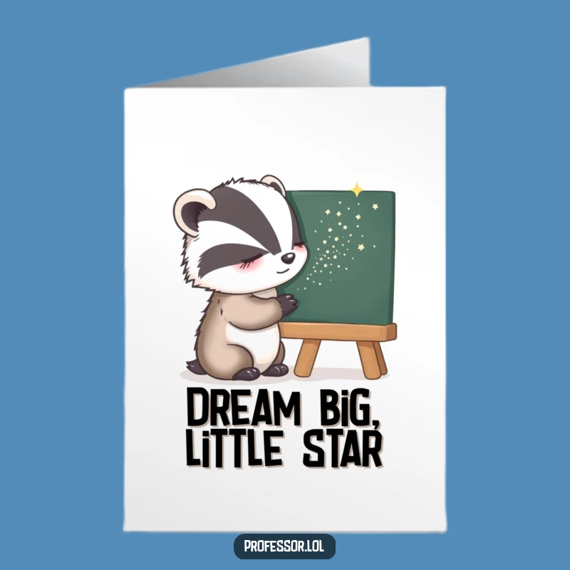 Free Printable Birthday Card: Sleepy Badger Stardust, Funny Downloadable Greeting for Him or Her