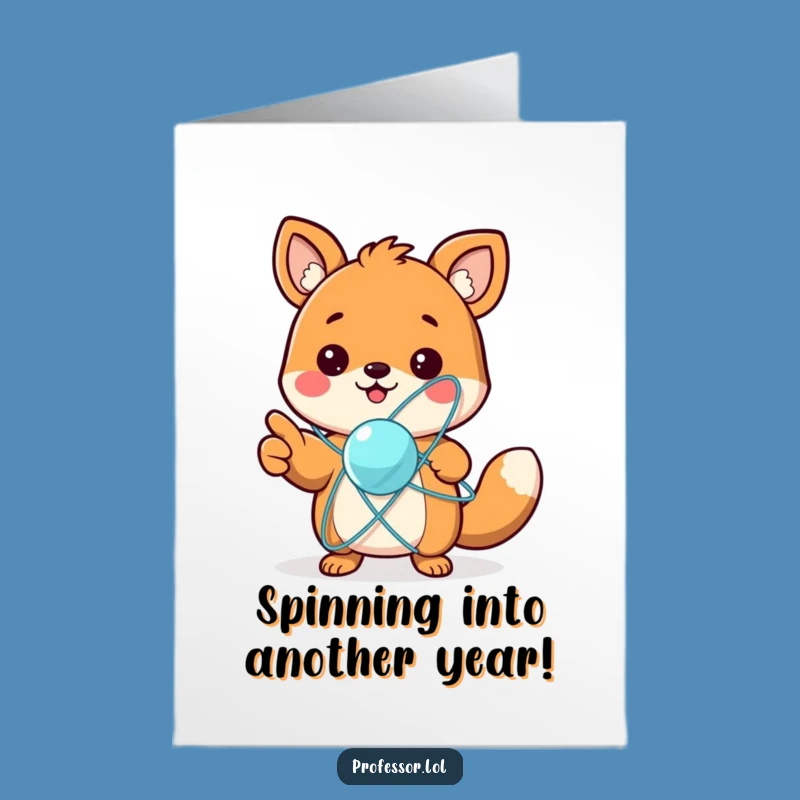 Free Printable Funny Birthday Card: Science Whiz Animal - Atom Fun Downloadable Gift