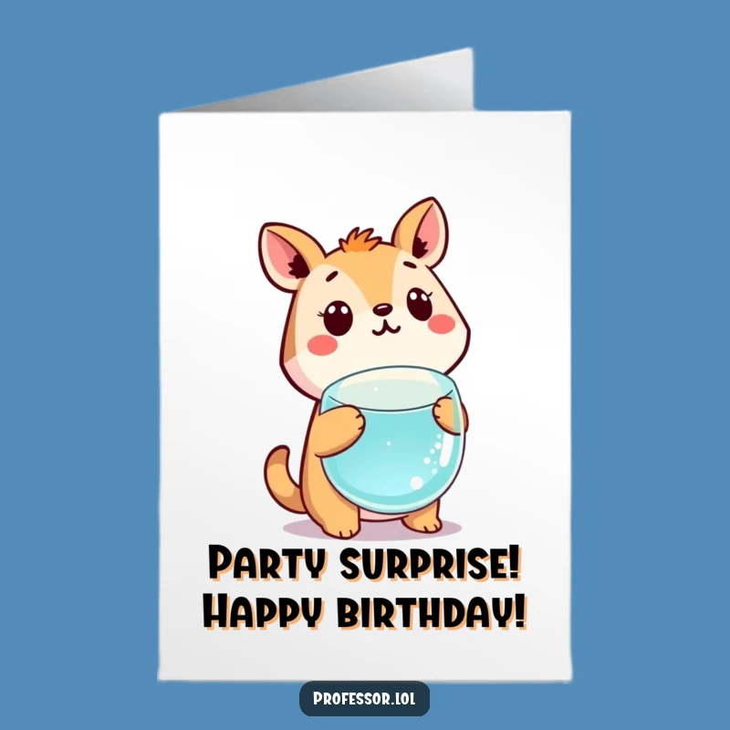 Free Printable Funny Birthday Card: Surprised Animal Scientist, Lab Mishap Downloadable Gift