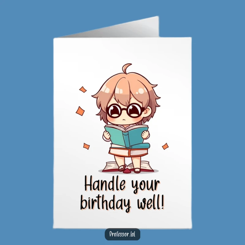 Free Printable Birthday Card: Juggling Books for a Brainy Birthday Bash