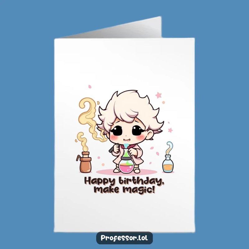 Free Printable Birthday Card: Colorful Smoke Experiment - Fun Birthday Download