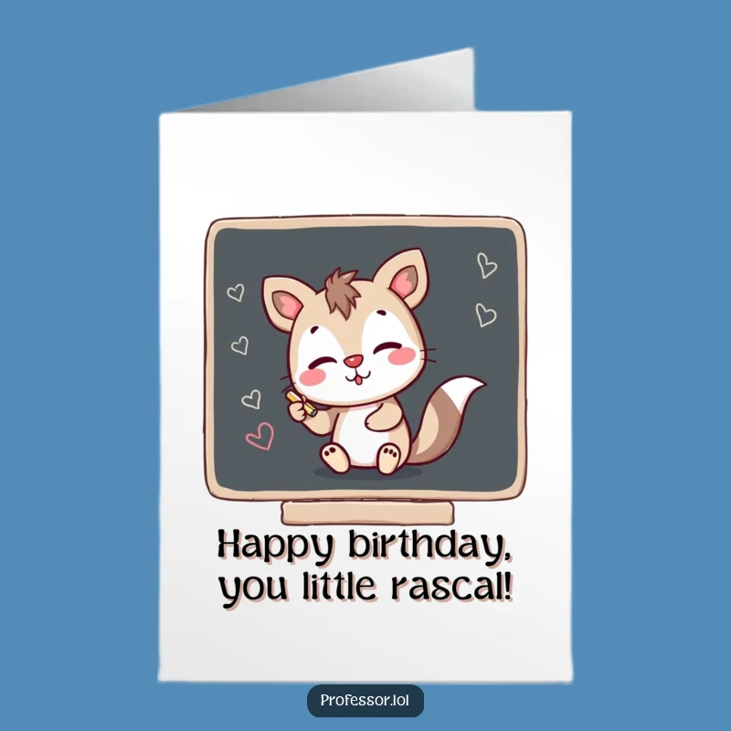 Free Printable Birthday Card: Mischievous Scribbler, Funny Downloadable Gift