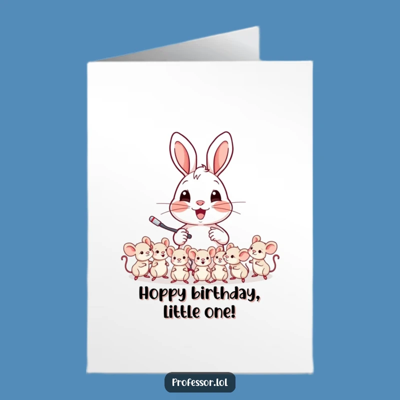 Free Printable Birthday Card: Funny Rabbit Teaches Fun for a Joyful Download Gift
