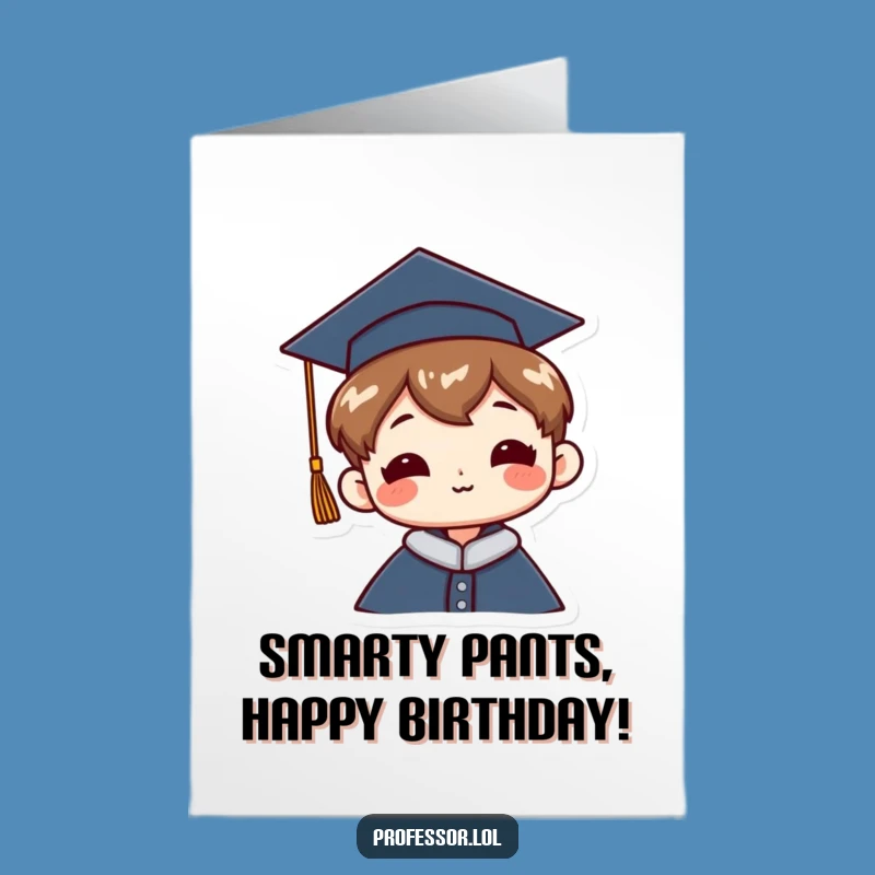 Free Printable Birthday Card: Jaunty Grad Cap Funny Downloadable Gift