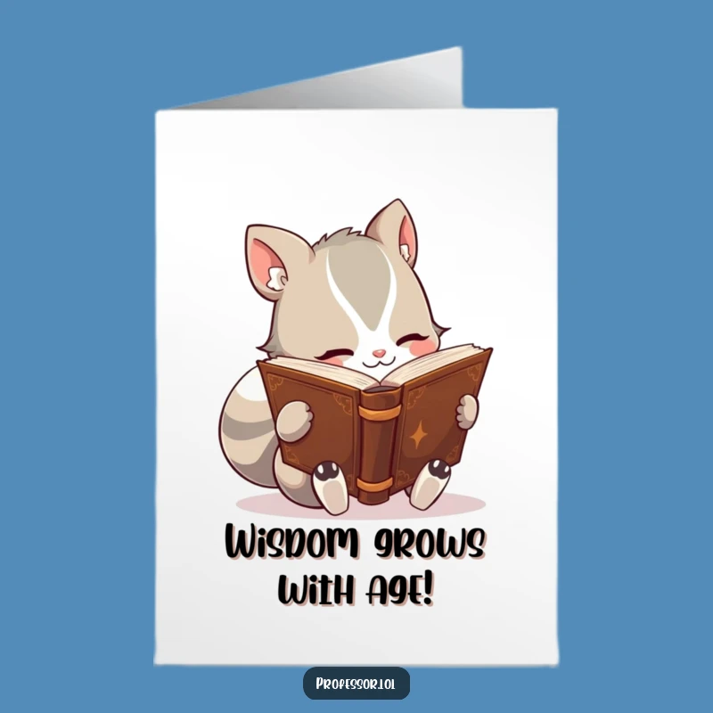 Free Printable Funny Birthday Card: Bookworm Animal - Ancient Tome Downloadable Gift