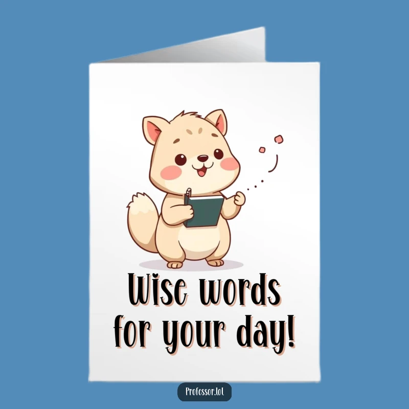 Free Printable Birthday Card: Wise Lecturing Animal, Funny Downloadable Gift for the Learned