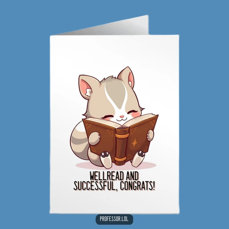 Free Printable Congrats Card: Bookworm Animal Wisdom - Ancient Tome Downloadable