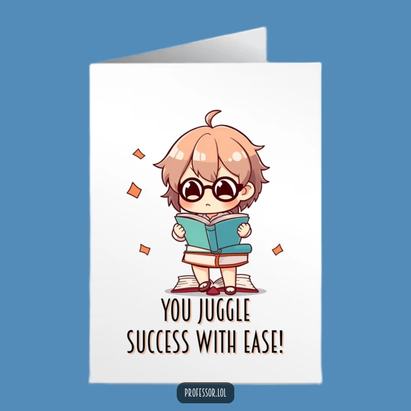 Free Printable Congrats Card: Juggling Success with Books and Charm