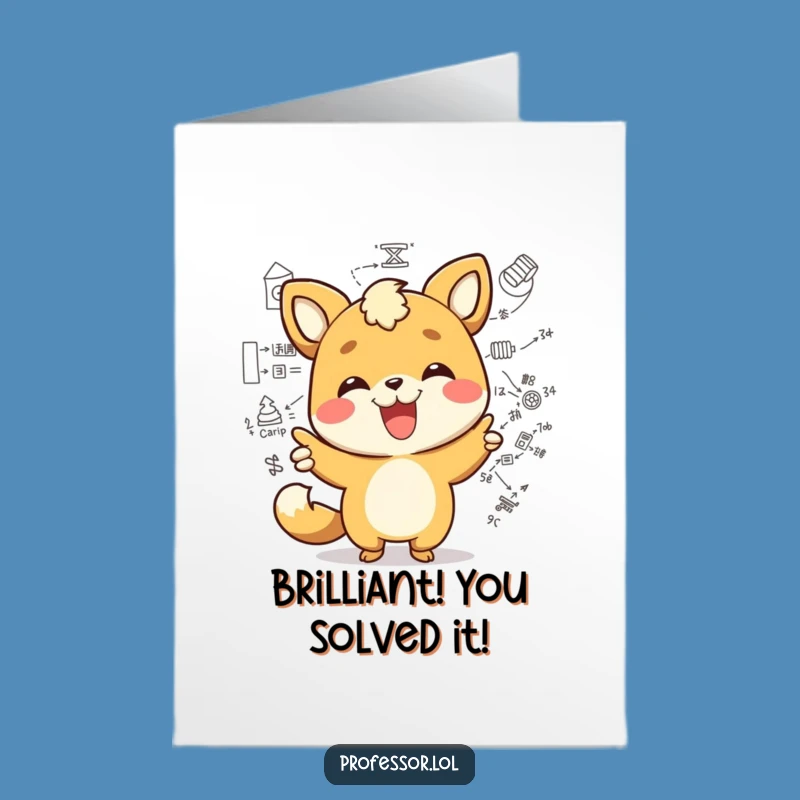 Free Printable Congrats Card: Kawaii Diagram Animal, Funny Downloadable Gift for Achievers