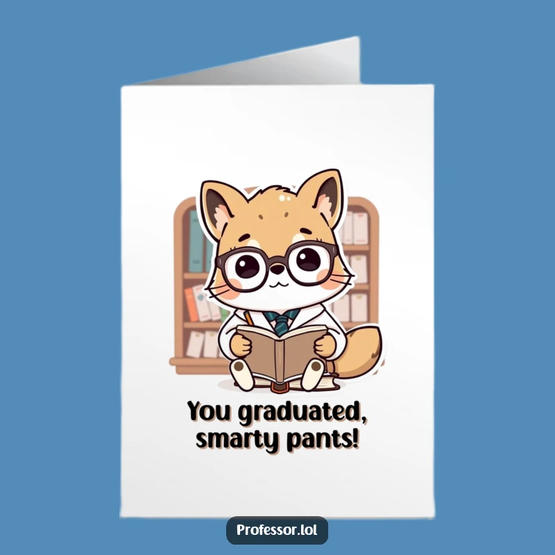 Free Printable Congrats Card: Professor Animal - Humorous Bookish Greeting