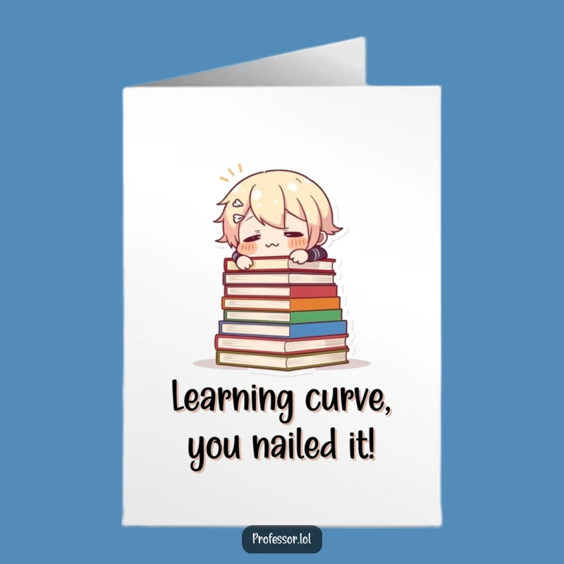 Free Printable Congrats Card: Tripping Over Books, Funny Surprise Downloadable Gift