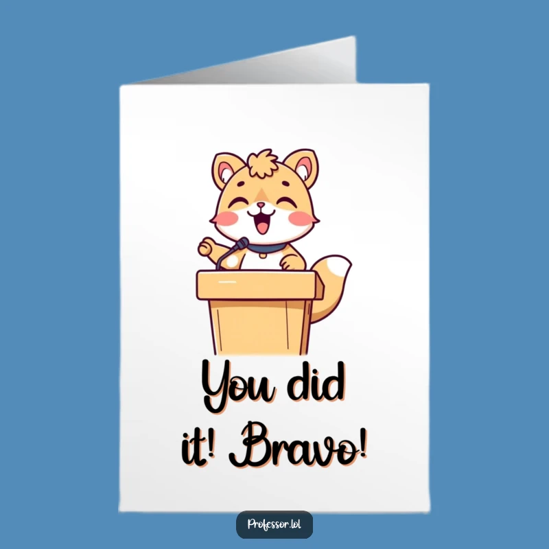 Free Printable Congratulations Card: Funny Lecturing Animal, Smart Achievement Downloadable Gift