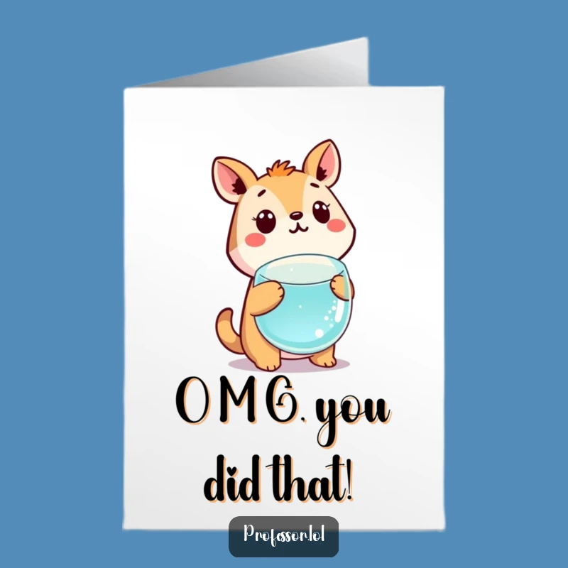 Free Printable Congratulations Card: Surprised Animal Scientist, Lab Success Downloadable Gift