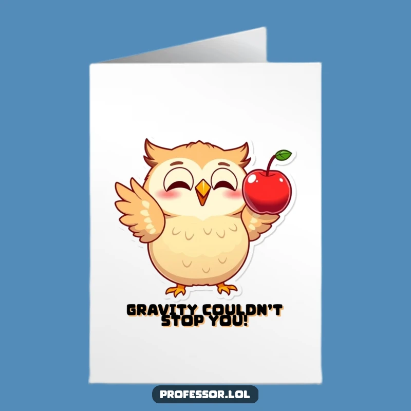 Free Printable Congrats Card: Owl's Insight, Apple Theory, Downloadable Gift