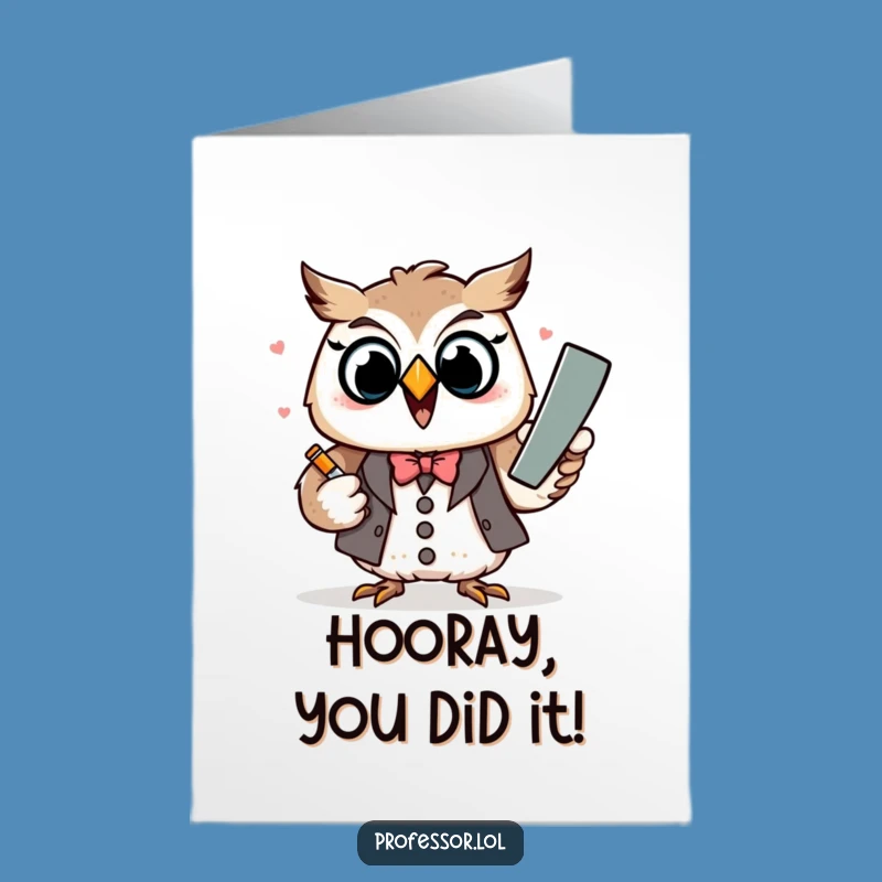 Free Printable Congrats Card: Owl Professor Explains, Hilarious Downloadable Gift!