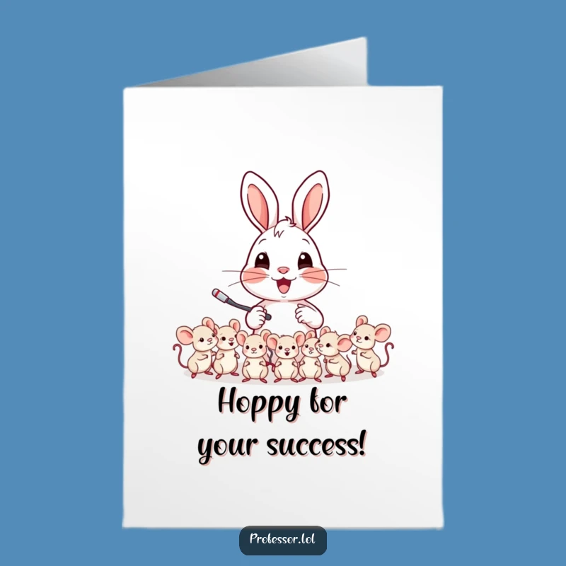 Free Printable Congrats Card: Rabbit’s Class Cheers Success with a Tiny Mouse Download