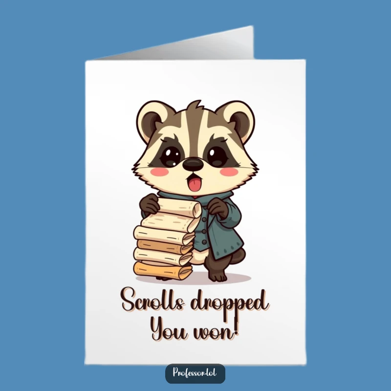 Congrats Badger Professor Free Printable Card - Dropped Scrolls Celebration
