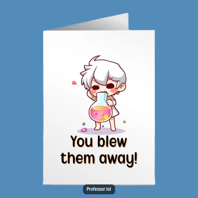 Free Printable Congrats Card: Oops! Beaker Drop for Your Big Achievement