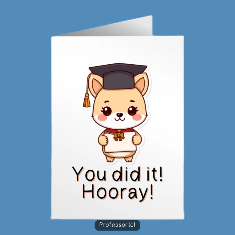 Free Printable Graduation Animal Congrats Card: Funny Downloadable Gift for New Grads