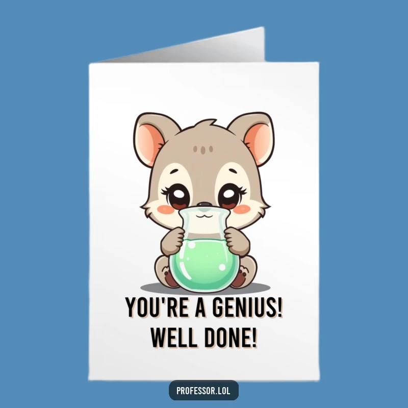 Free Printable Congrats Card: Animal's Lab Discovery, Funny Downloadable Gift