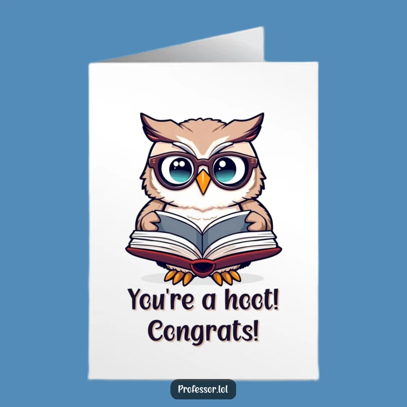Free Printable Owl Congrats Card - Hilarious Bookworm's Downloadable Gift