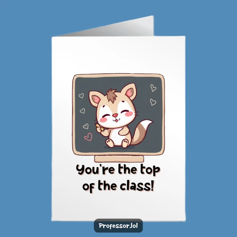 Free Printable Congrats Card: Mischievous Animal's Chalk Art, Funny Gift