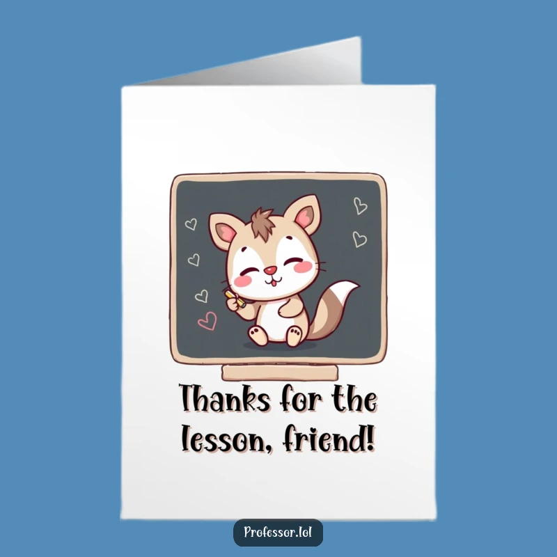 Free Printable Thank You Card: Animal's Chalky Thanks, Funny Downloadable Gift