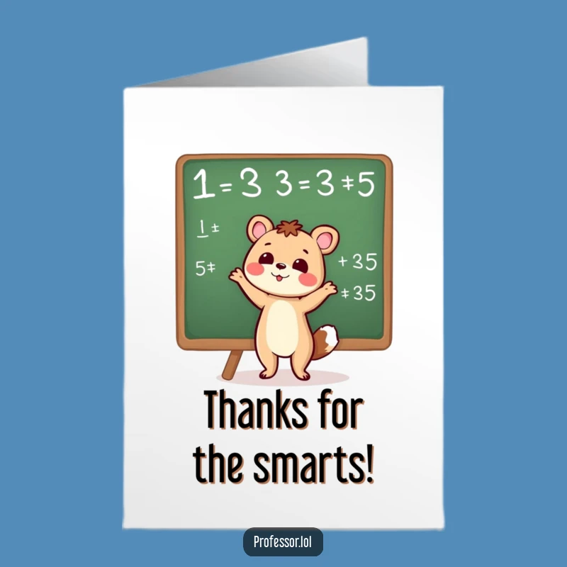 Free Printable Thank You Card: Animal Shows the Math Behind Gratitude!