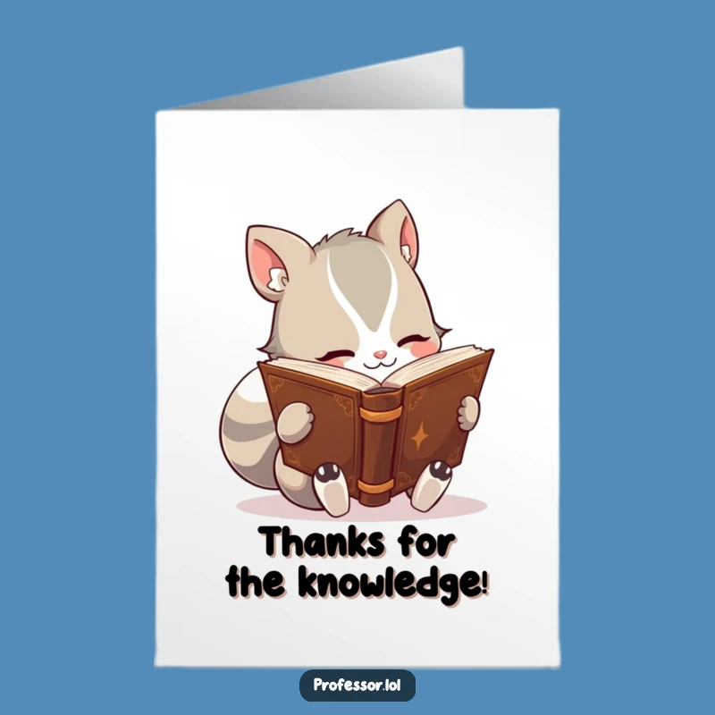 Free Printable Thank You Card: Bookworm Animal Gratitude - Ancient Tome Downloadable