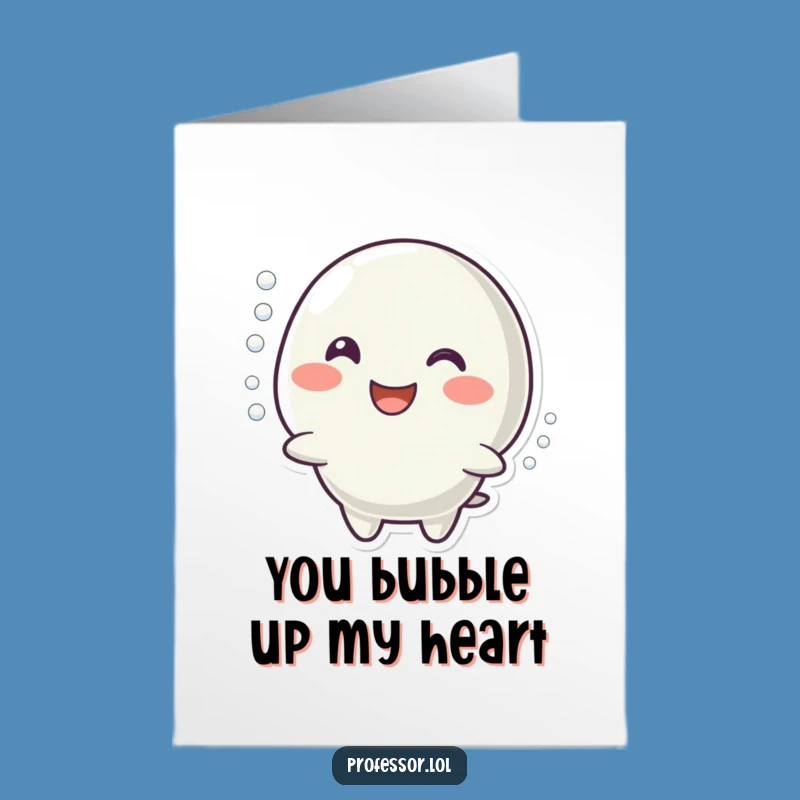 Free Printable Thank You Card: Bubbling Reaction, Happy Character Downloadable Gift