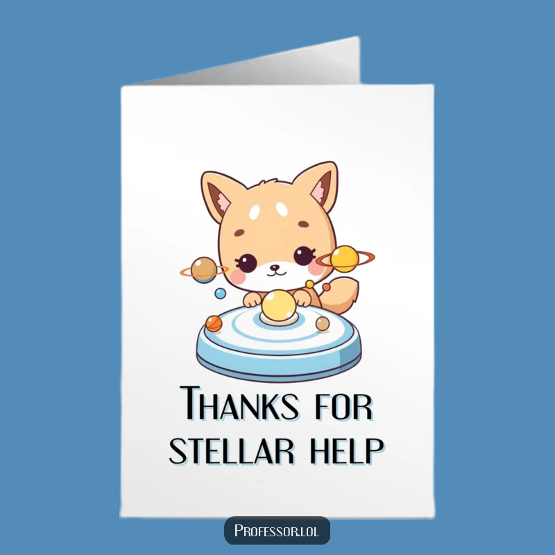 Free Printable Thank You Card: Curious Animal Astronomer, Grateful Explorer Downloadable Gift