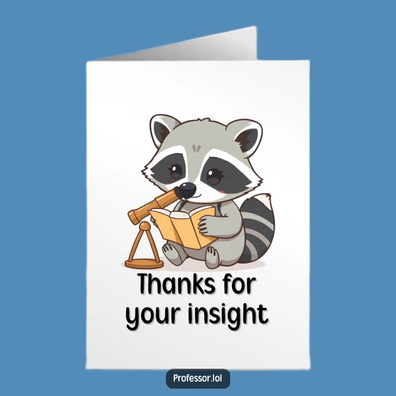 Free Printable Thank You Card: Curious Raccoon Investigates Gratitude