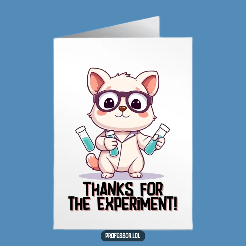 Free Printable Thank You Card: Juggling Animal Scientist - Express Gratitude with a Funny Download!