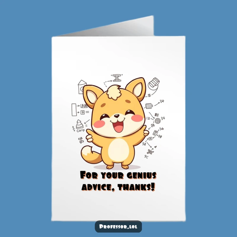 Free Printable Thank You Card: Kawaii Diagram Animal, Funny Downloadable Gift of Appreciation