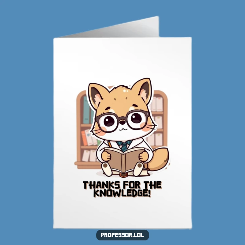 Free Printable Thank You Card: Professor Animal - Funny Bookish Appreciation