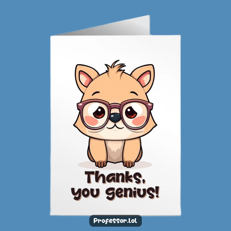 Free Printable Thank You Card: Smart Animal Spectacles - Grateful & Hilarious Downloadable