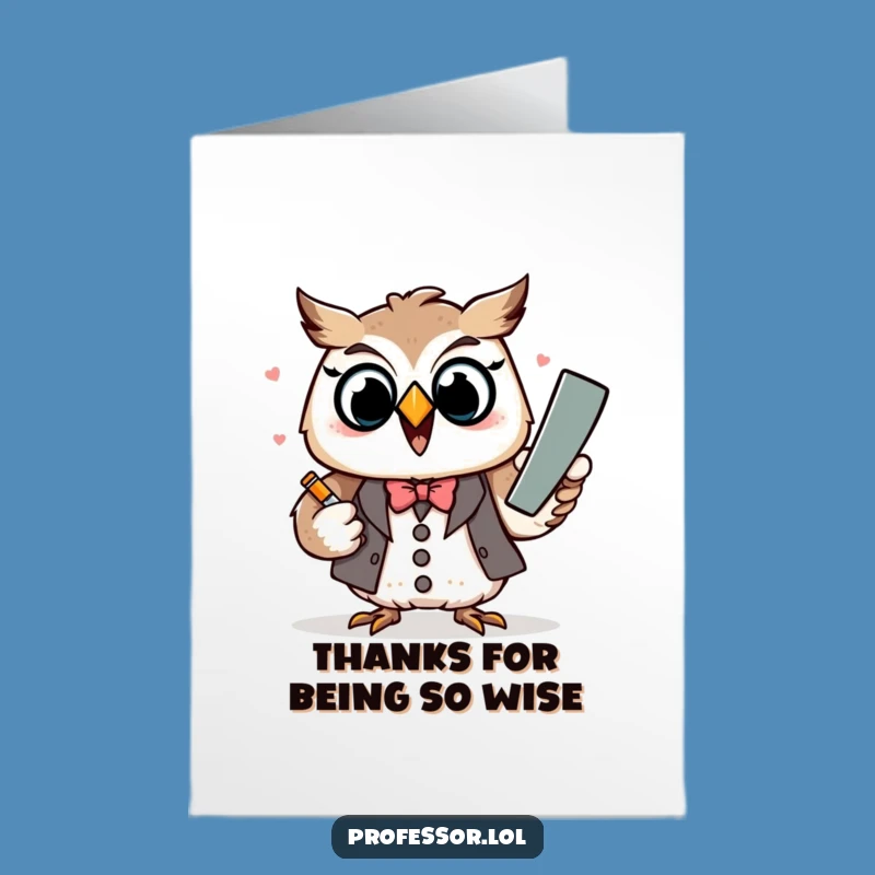Free Printable Thank You Card: Wise Owl Explains, Funny Downloadable Gift!
