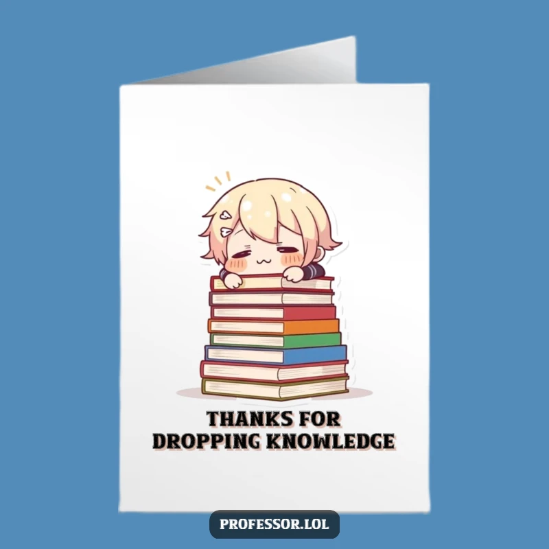 Free Printable Thank You Card: Tripping Over Books, Funny Surprise Downloadable Gift