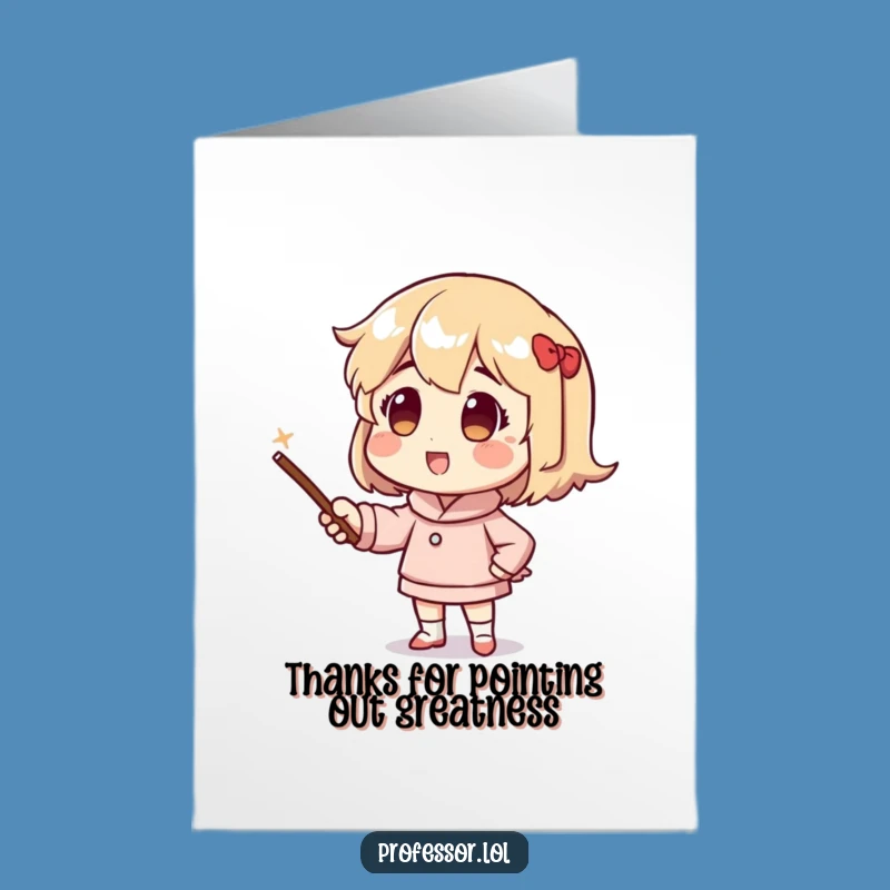 Free Printable Thank You Card: Enthusiastic Pointer, Funny Character Downloadable Gift