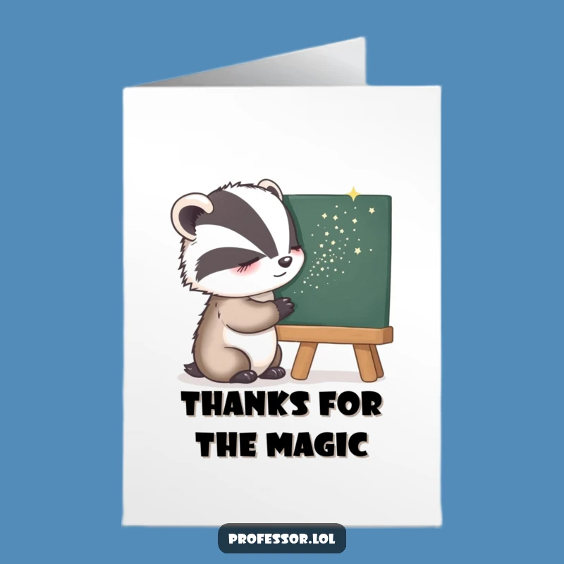 Free Printable Thank You Card: Sleepy Badger Stardust, Heartfelt and Funny Downloadable for Any Occasion