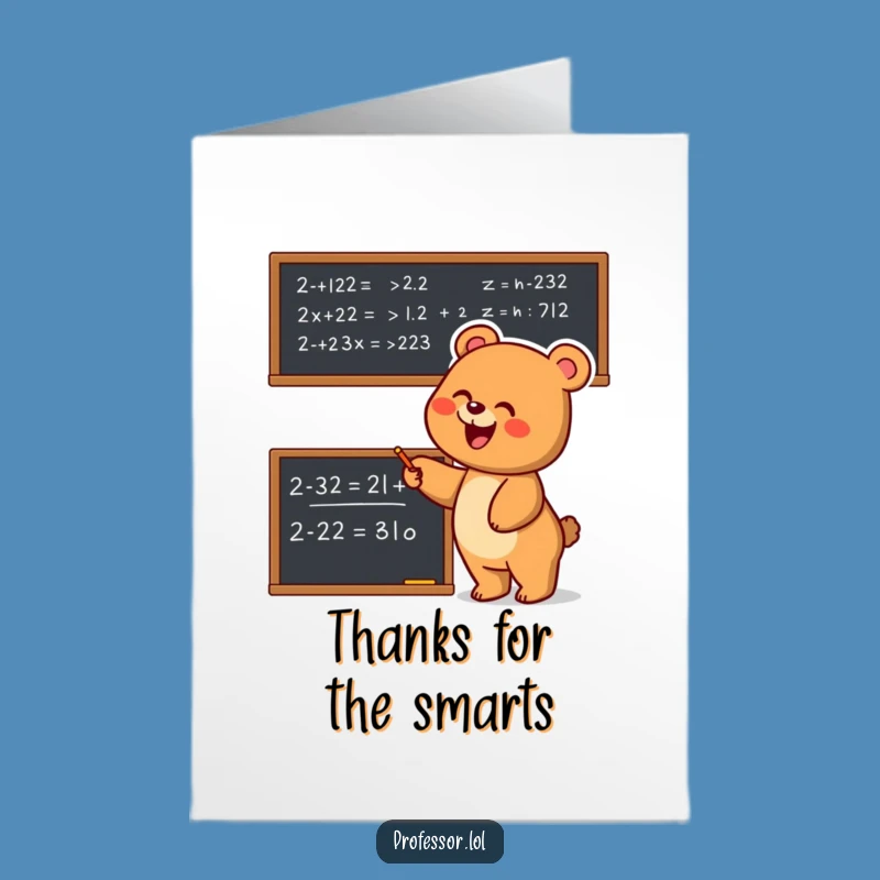 Free Printable Smart Bear Thank You Card: Funny Downloadable Gift of Gratitude!