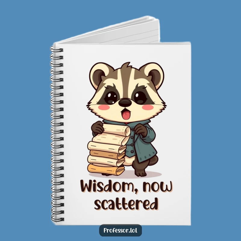 Funny Badger Professor Notebook: Dropping Scrolls, Journal Gift for Scholars