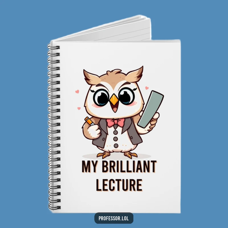 Funny Kawaii Owl Professor Notebook - Humorous Journal Gift