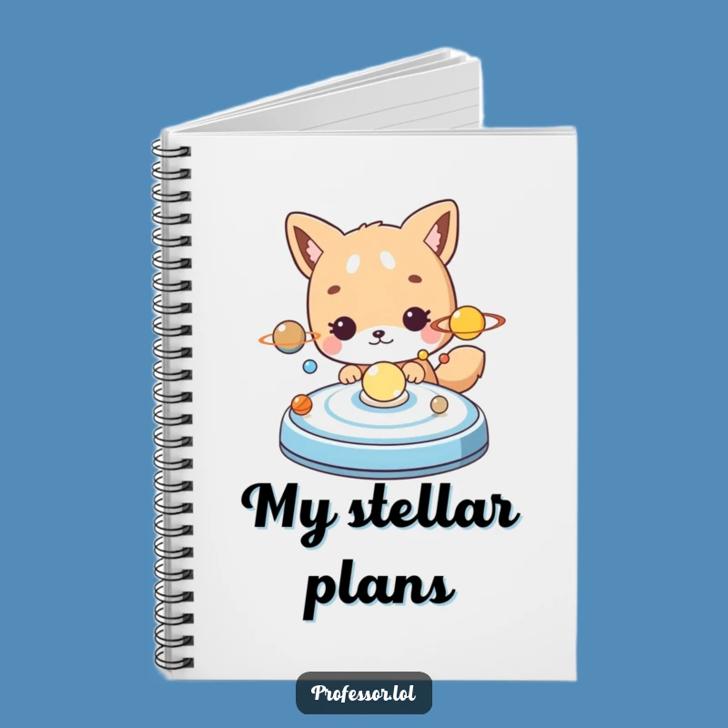Funny Space Notebook: Cute Animal Explores Solar System, Perfect Journal Gift!