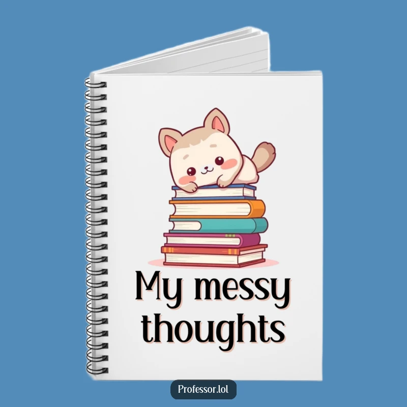 Funny Book Notebook: Cute Animal Trips Over Books, Perfect Journal Gift!