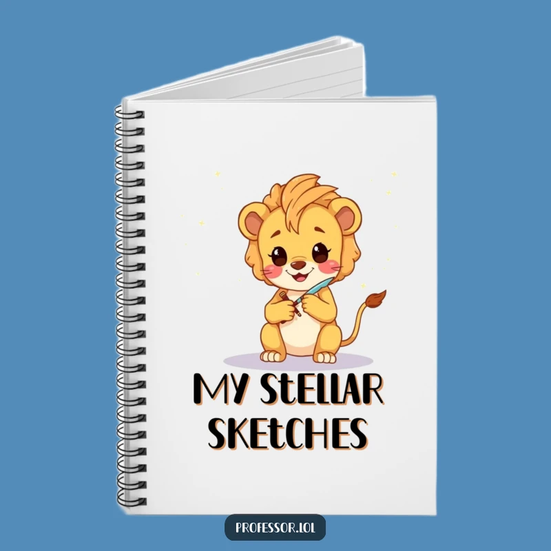 Funny Lion Cub Artist Notebook: Whimsical Galaxy Sketch Journal for Ideas