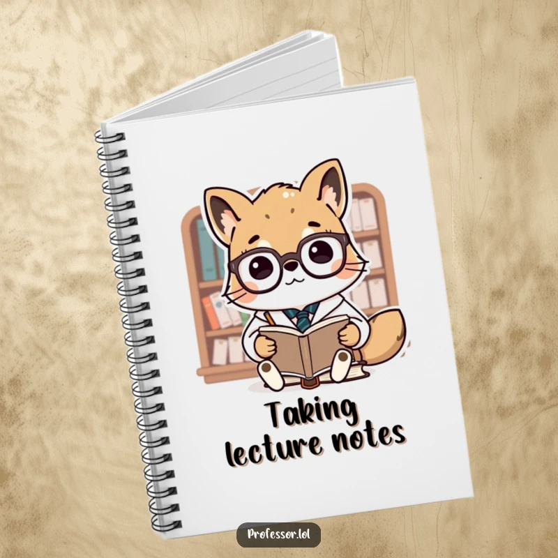 Funny Animal Professor Notebook: A cute professor animal wearing spectacles lectures a group of tiny books, perfect for taking scholarly notes.