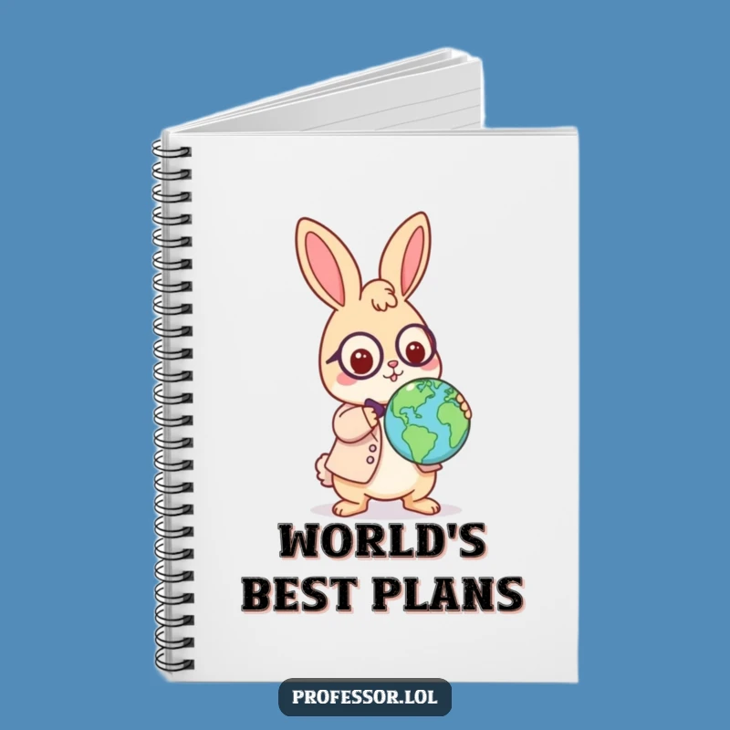 Funny Rabbit Professor Notebook: Playful Globe Balance, Journal Gift